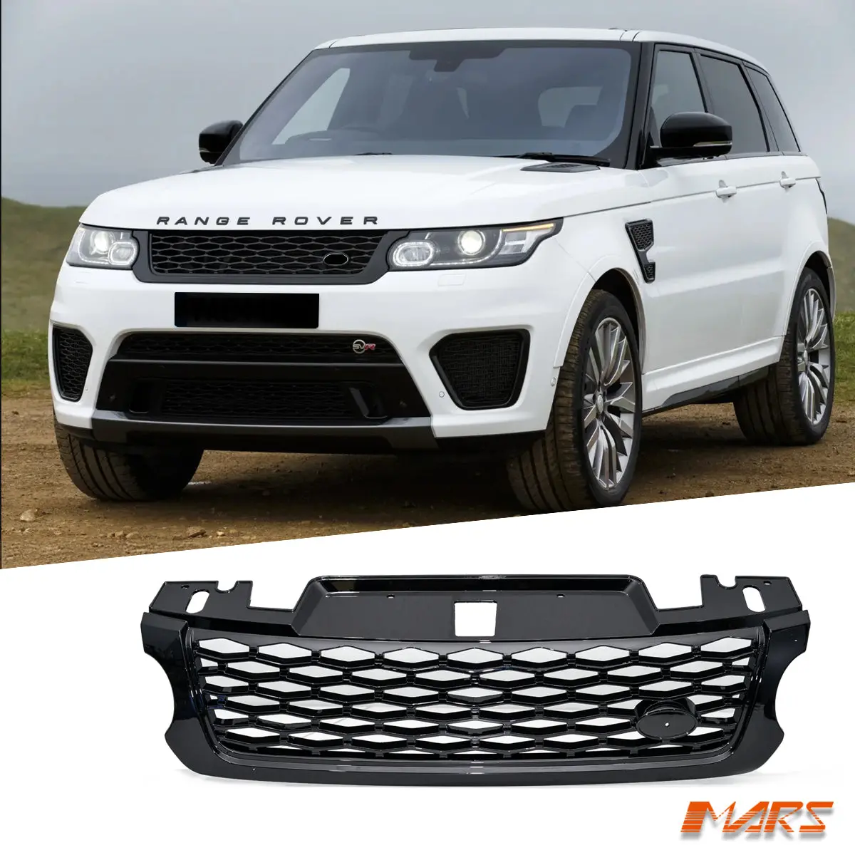 Gloss Black Svr Style Front Bumper Bar Grille Grill Bodykit For Land Rover Range Rover Sport L494 2013-2017 1