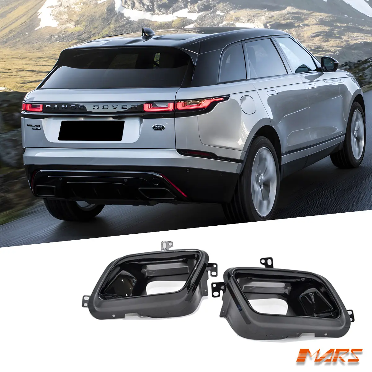 Gloss Black R-Dynamic Style Exhaust Tips For Land Rover Range Rover Velar L560 2017-2025 1