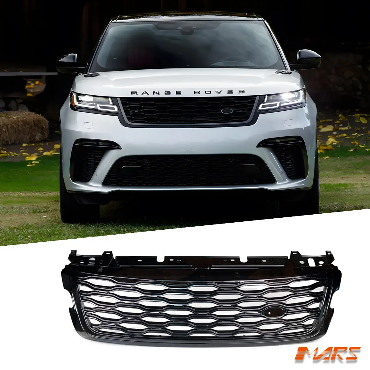Gloss Black Svautobiography Style Front Bumper Bar Grille Grill Bodykit For Land Rover Range Rover Velar L560 2017-2025 1