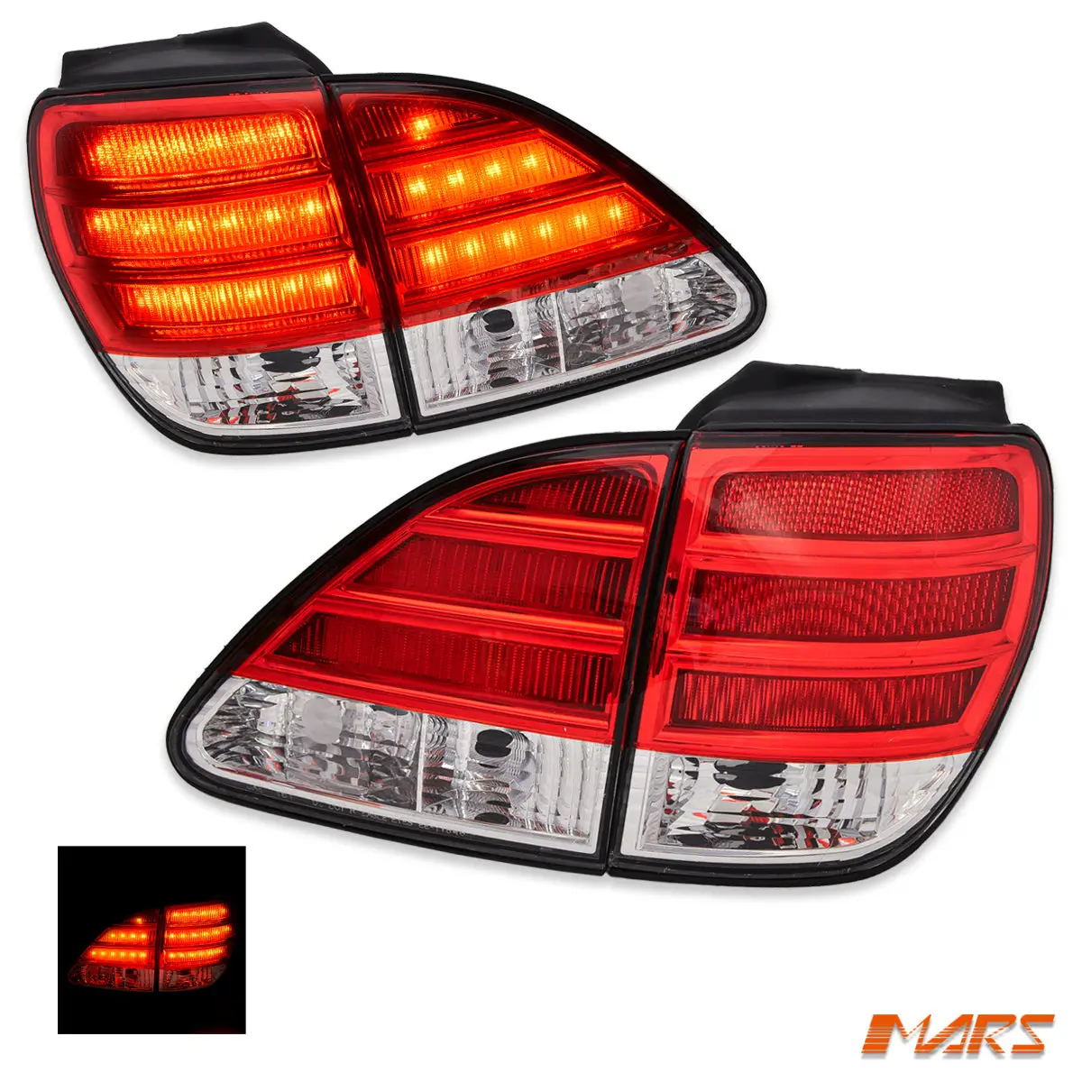 Clear Red Led Tail Lights With Garnish For Lexus Rx300 Xu10 1999-2003 1