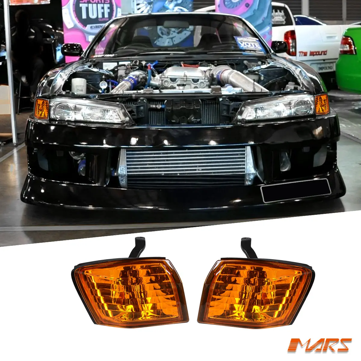 Amber Yellow Jdm Side Corner Parker Lights For Nissan 200Sx Silvia S14 Series 2 1997-1998 1