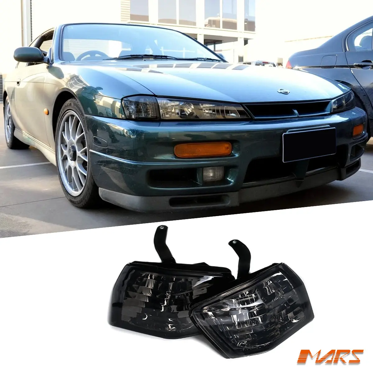 Smoked Side Corner Parker Lights For Nissan 200Sx Silvia S14 Series 2 1997-1998 1
