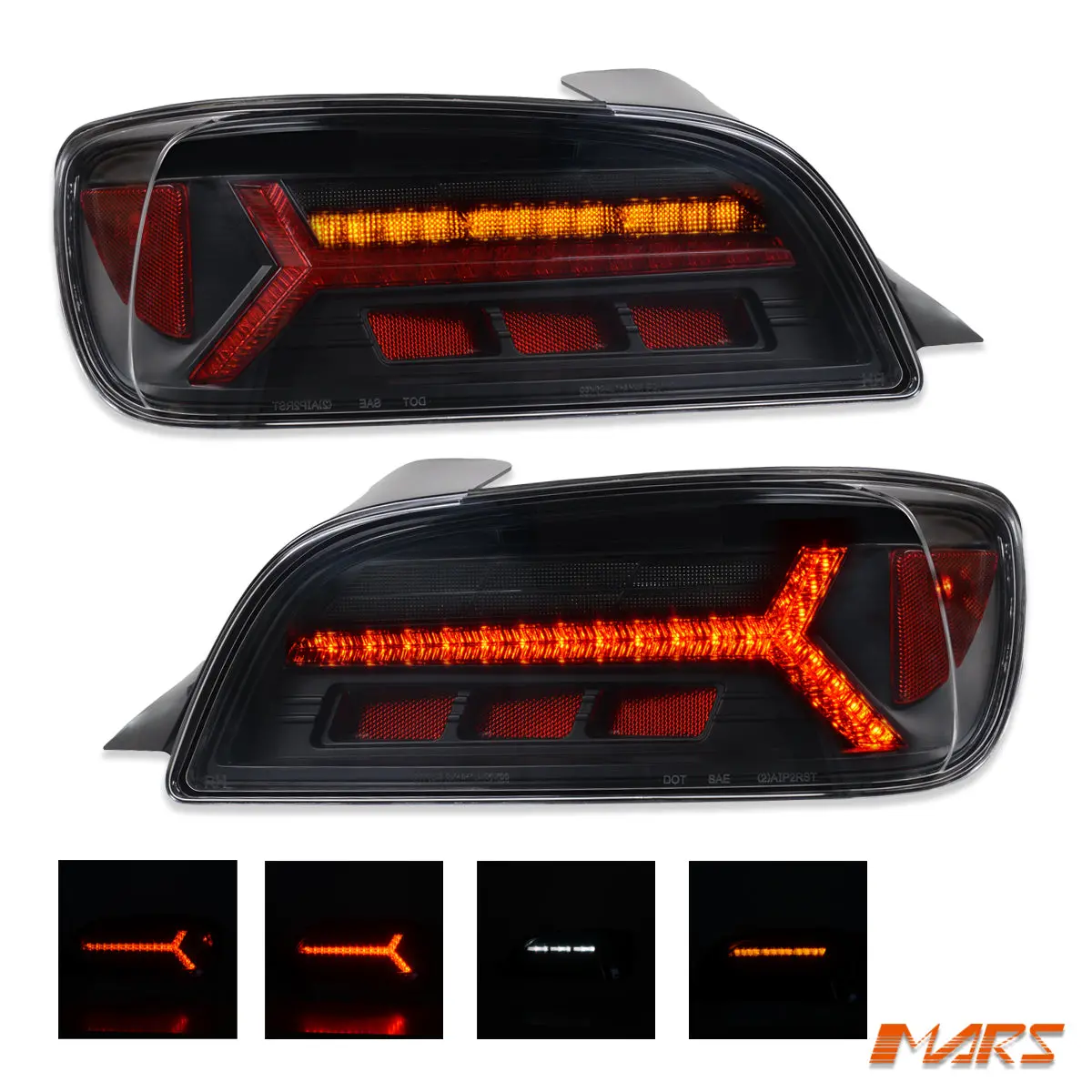 Black Full Led Tail Lights With Sequential Indicators For Honda S2000 Ap1 (1999-2003) 1