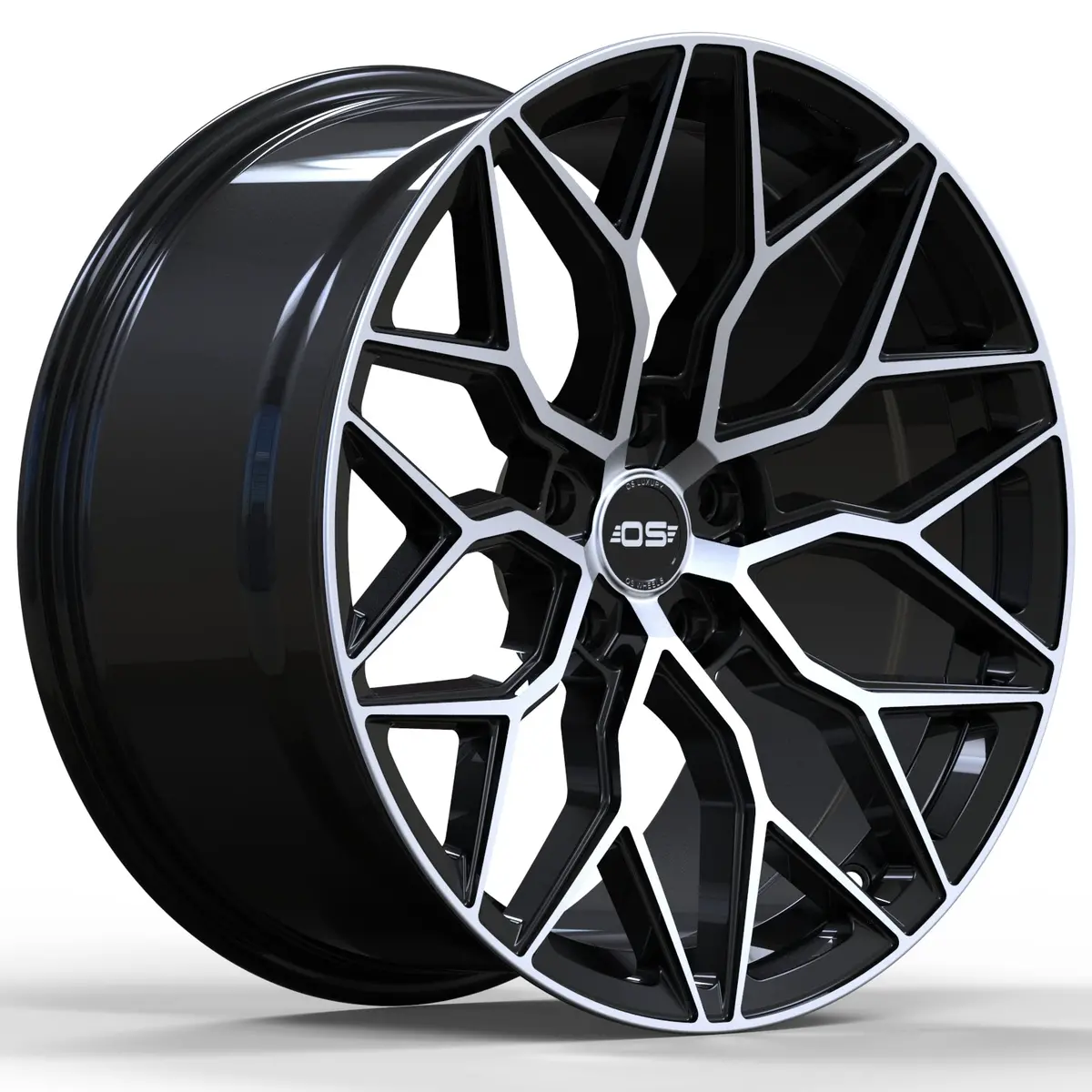 Os Wheels Si01 Gloss Black Machine Face 1
