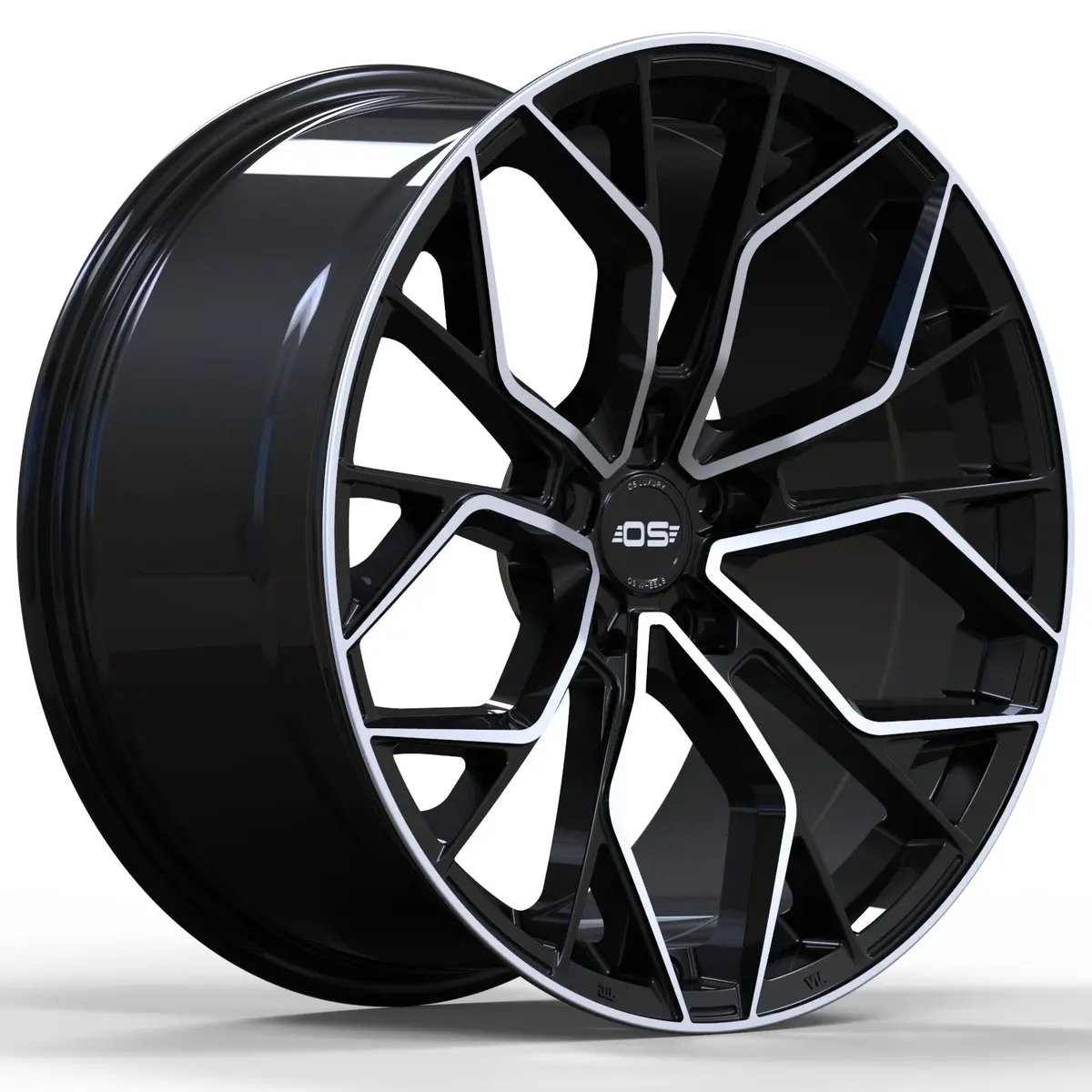 Os Wheels Si03 Gloss Black Machine Face 1