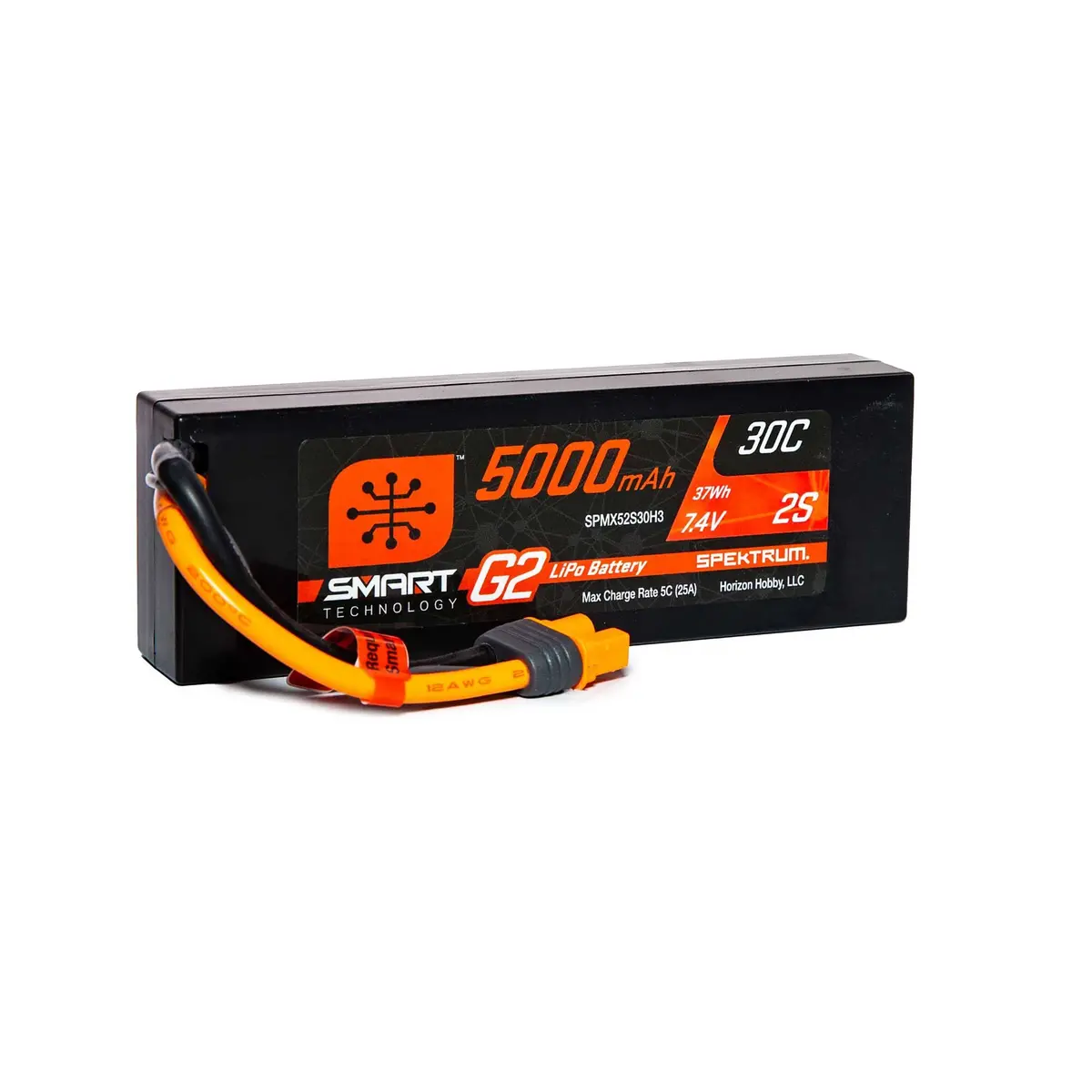 Spektrum 7.4V 5000Mah 2S 30C Smart Lipo G2 Hard Case: Ic3 1