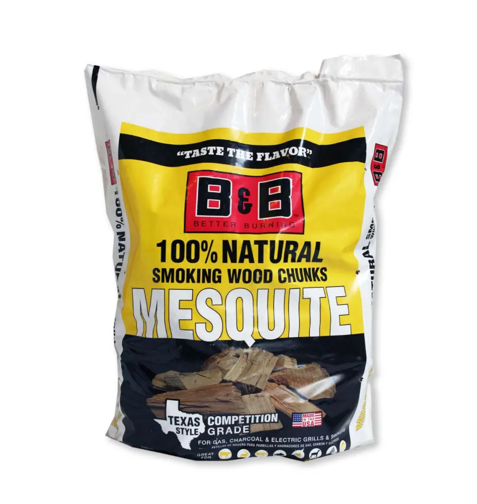 B&B Mesquite Smoking Wood Chunks 549 Cu. In. 4Kg 1
