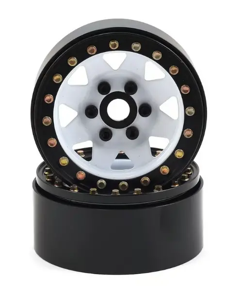 Ssd Rc Ssd00251  1.9"" Steel 8 Spoke Beadlock Wheels (White) (2) 1
