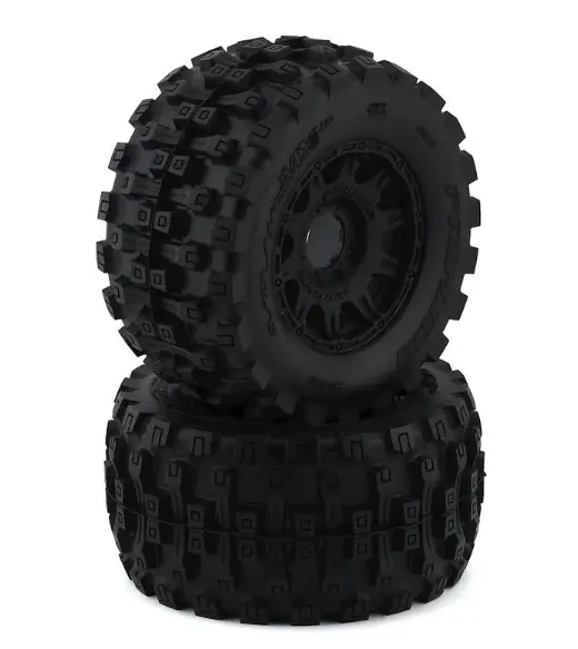 Pro-Line 10166-10 Badlands Mx38 Hp Belted 3.8" Pre-Mounted Truck Tires (2) (Black) (M2) W/Raid Wheels 1