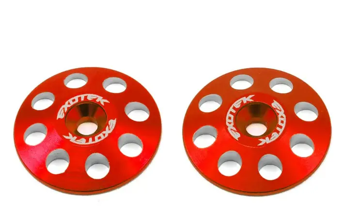 Exotek 1665Red 22Mm 1/8 Xl Aluminum Wing Buttons (2) (Red) 1