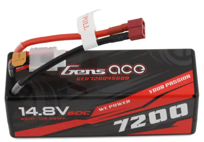 Gens Ace Gea72004s60d 4S Lipo Battery 60C (14.8V/7200Mah) W/Deans Connector 1