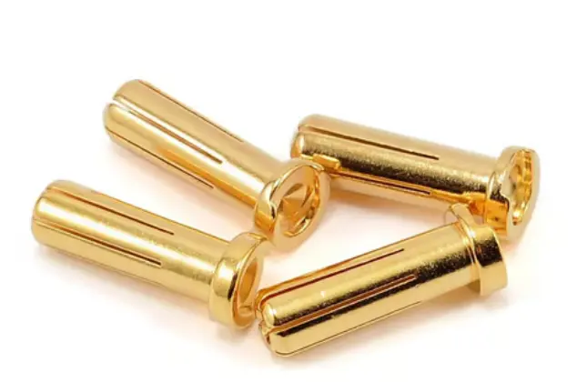 Protek Rc Ptk-5022 5.0Mm "Super Bullet" Solid Gold Connectors (4 Male) 1