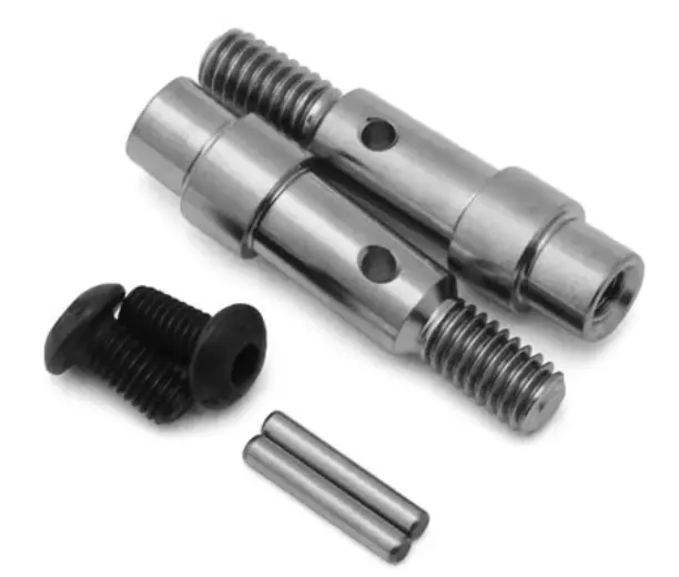 Team Associated Asc71181 Rc10b6 Factory Team Titanium Hex Adapter Front Axles (2) 1