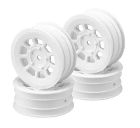Jconcepts 3397W 9 Shot 2.2 Dirt Oval Front Wheels (White) (4) (B6.1/Xb2/Rb7/Yz2) W/12Mm Hex 1