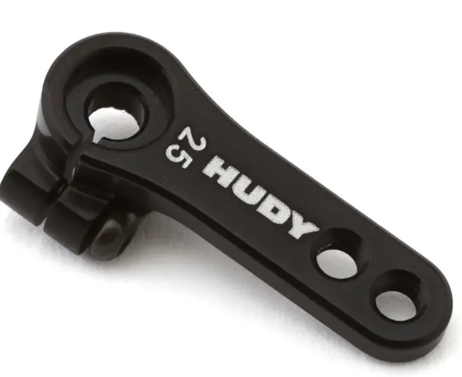 Hudy 293413 Aluminum Offset 2 Hole Clamp Servo Horn (Black) (25T-Futaba/Savox/Protek) 1