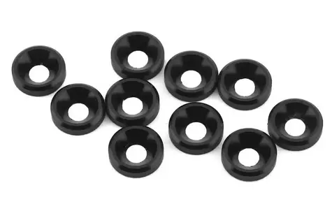 1Up 80309 Racing 3Mm Countersunk Washers (Black) (10) 1