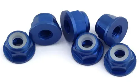 1Up Racing 1Up870103 3Mm Aluminum Flanged Locknuts (Dark Blue) (6)  870103 1