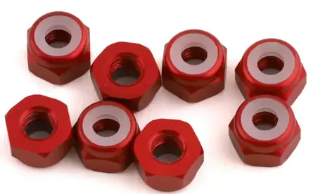 1Up Racing 1Up870502 3Mm Aluminum Locknuts (Red) (8) 870502 1