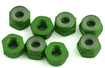 1Up Racing 1Up870802 3Mm Aluminum Locknuts (Green) (8)  870802 1