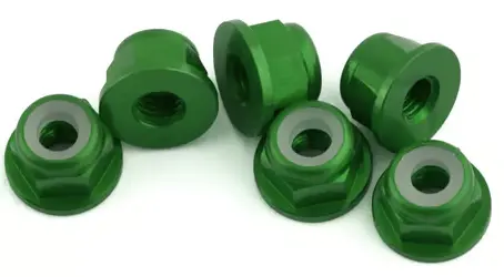 1Up Racing 1Up870803 3Mm Aluminum Flanged Locknuts (Green) (6)  870803 1