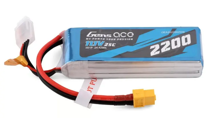 Gens Ace 3S220025x 3S Lipo Battery 25C W/Xt-60 Connector (11.1V/2200Mah) 1
