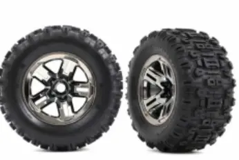 Traxxas 9573A Belted Sledgehammer® Tires (Black Chrome) 1