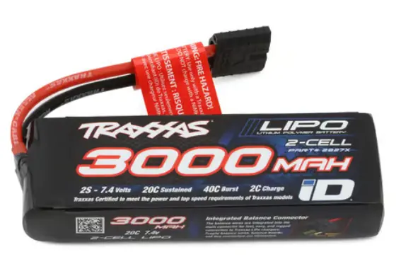 Traxxas 2827X 2S "Power Cell" 20C Lipo Battery W/Id Connector (7.4V/3000Mah) 1