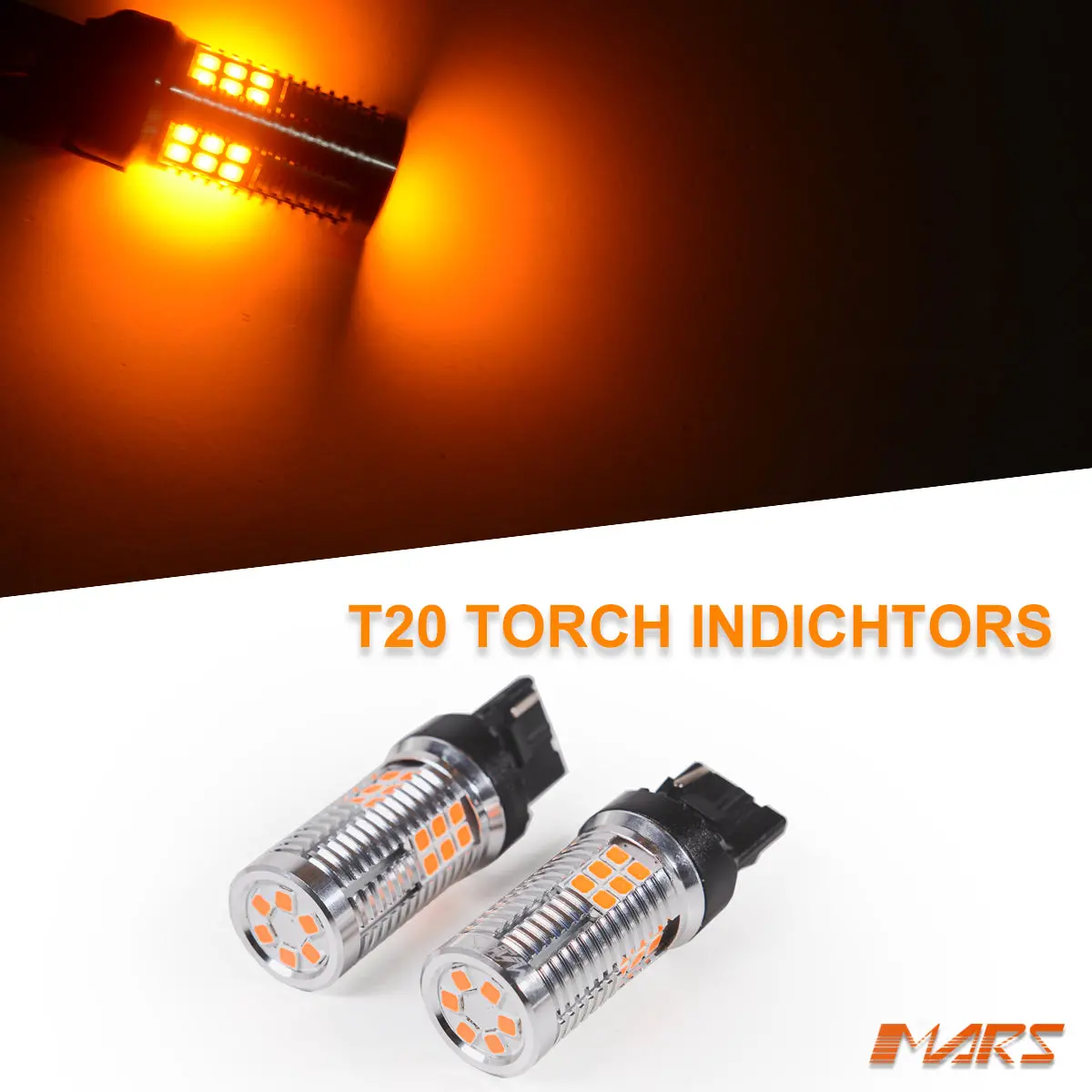 2X Mars Prejector Lens Smd T20 7440 582 Amber Turn Signal Indicator Light Led Bulbs 1