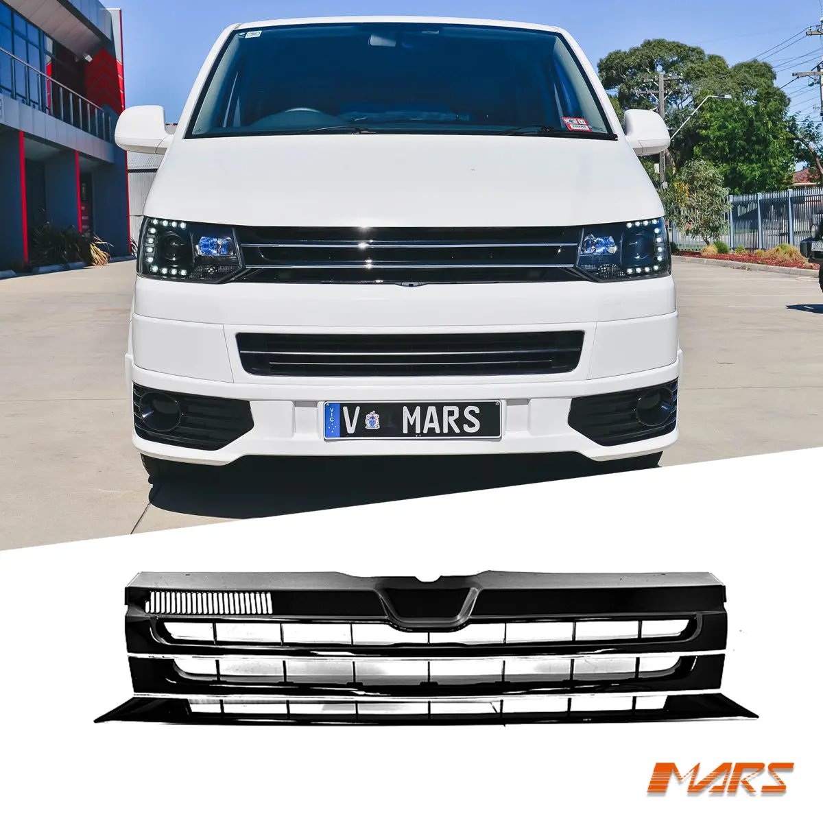 Non Badge Front Bumper Bar Grill Grille Bodykit For Volkswagen Vw Transporter & Multivan T5.1 2011-2015 1