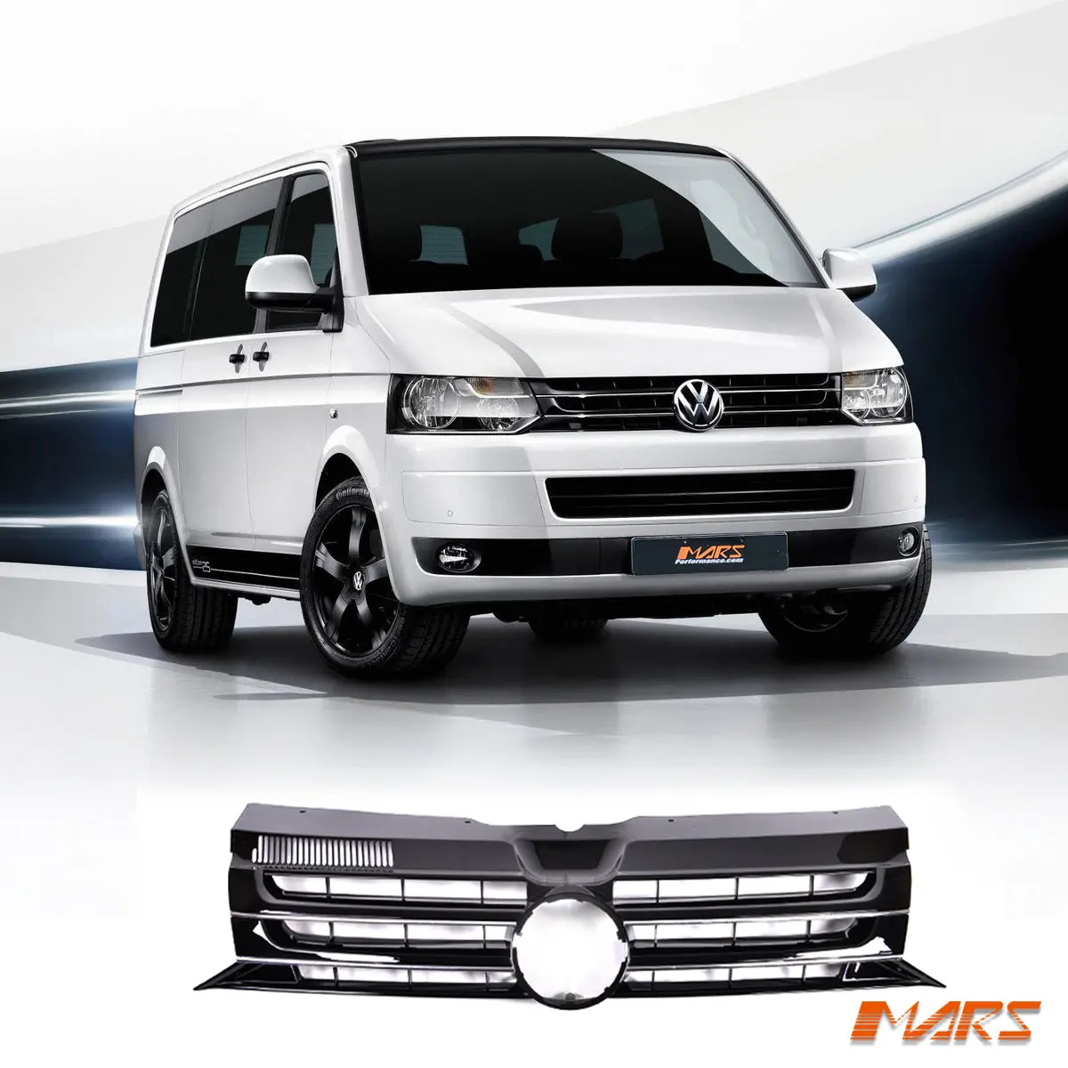 Gloss Black Front Bumper Bar Grille Grill Bodykit For Volkswagen Vw Transporter & Multivan T5.1 2011-2015 1