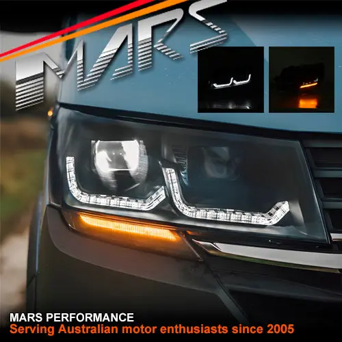 Black Drl Led Projector Head Lights With Sequential Indicators For Volkswagen Vw Transporter & Multivan T6.1 2020-2024 1