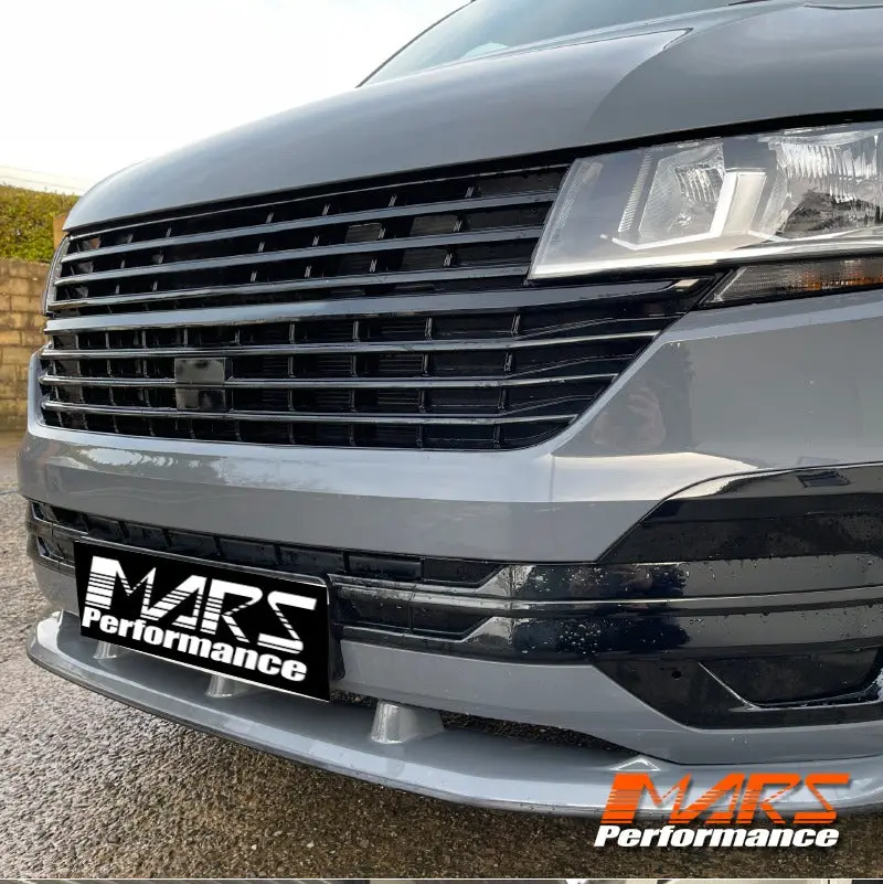 Gloss Black Billet Style Badgeless Front Bumper Bar Upper Grill For Volkswagen Vw Transporter Multivan Caravelle California T6.1 2020-2024 1