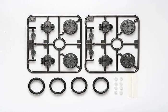 Tamiya 15443 Jr Low Profile Tire - W/1-Way Wheel Set 1
