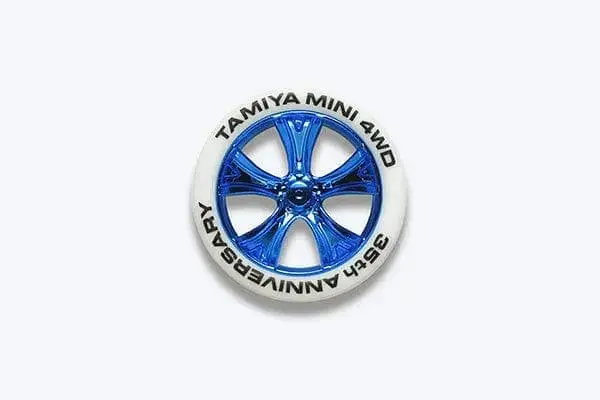 Tamiya 95099 Jr 35Th Anniversary Tire/Wheel - White Tires/Blue Plate A-Spoke 1
