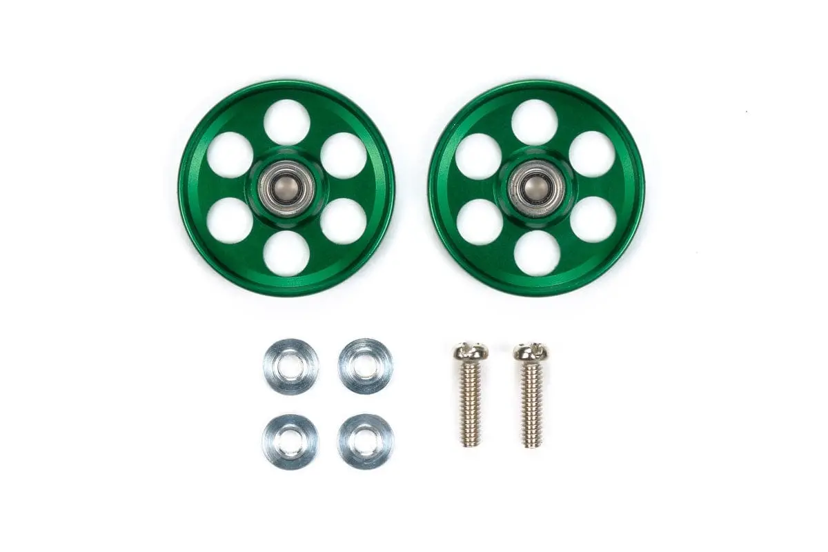 Tamiya Tamiya 95607 Jr Hg Alum Ball-Race Rollers Lw 19Mm (Ringless/Green) 1