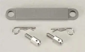 Traxxas 3727A Batt Hold-Dwn Plate W/Mtl Psts/Bdy Clips Grey 1