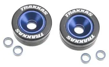 Traxxas 5186A Mntd Wheelie Bar Tires/Whls Blue (2) 1