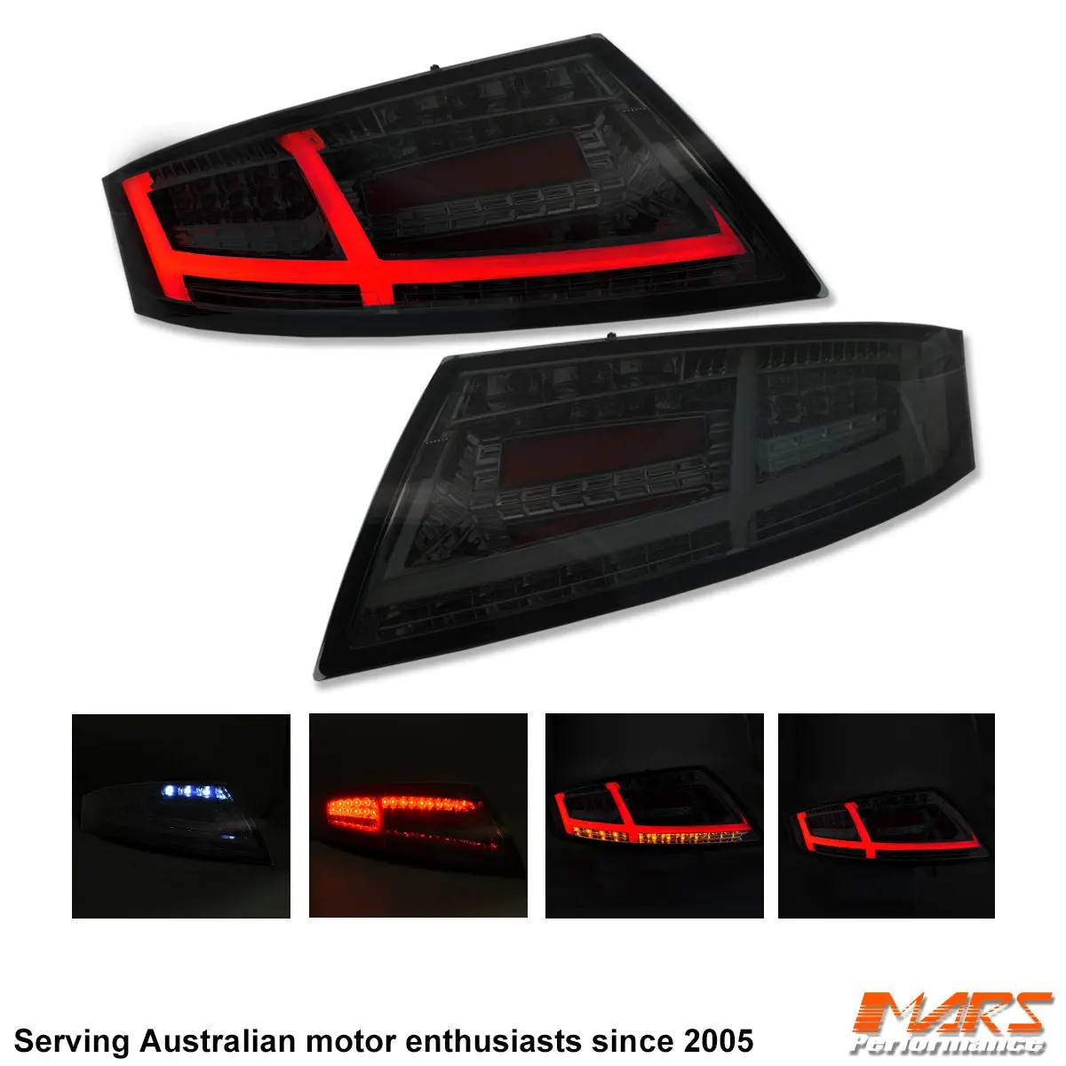 Full Smoked Full Led 3D Stripe Bar Tail Lights With Sequential Indicator For Audi Tt 8J 2006-2014 1