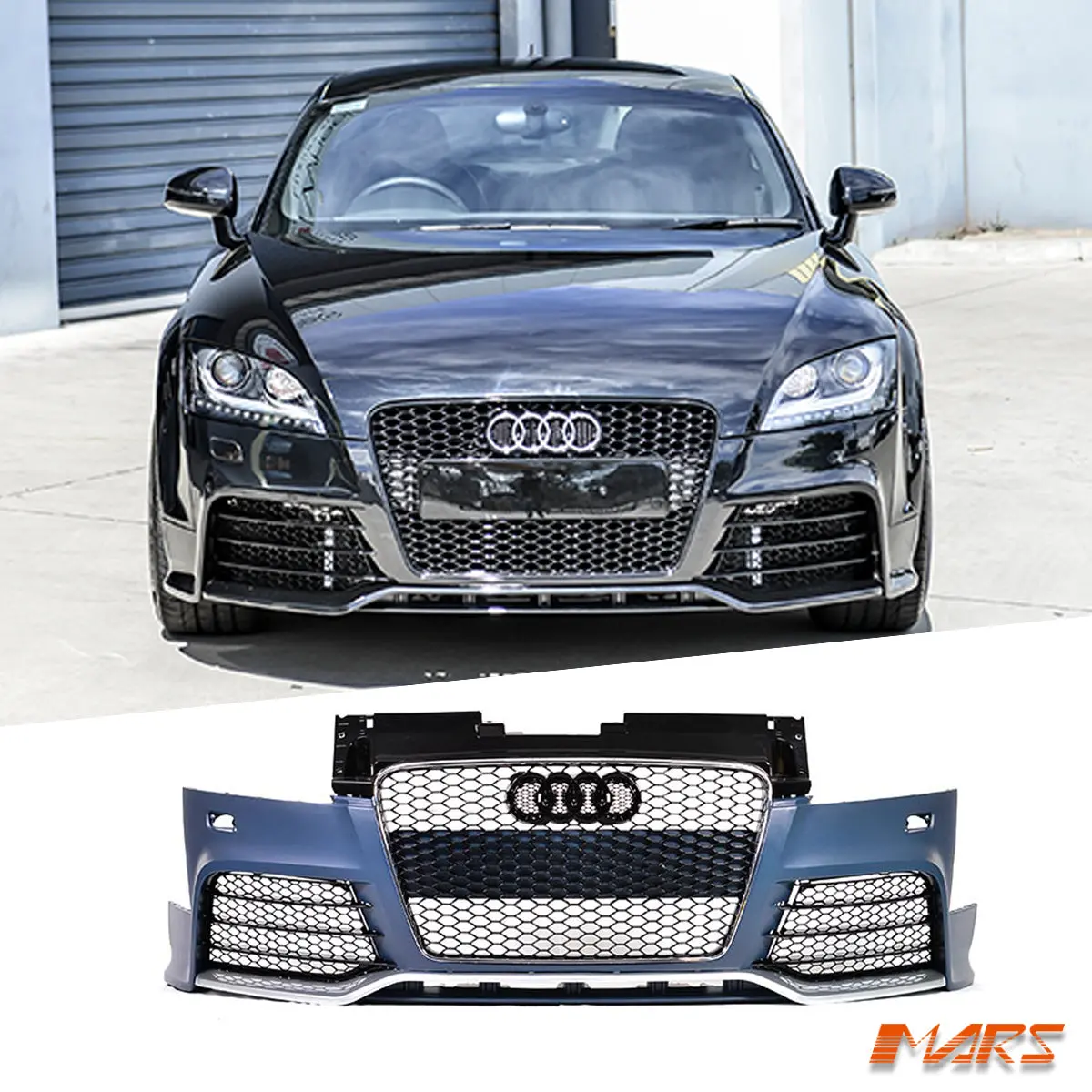 Rs-Tt Style Front Bumper Bar Bodykit With Grill For Audi Tt 8J 2006-2014 Coupe & Convertible 1