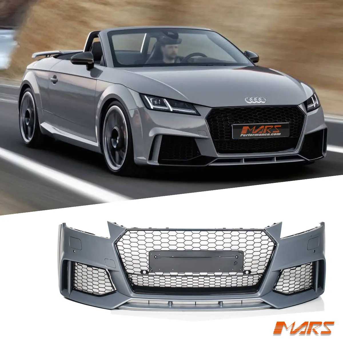 Rs-Tt Style Front Bumper Bar Bodykit & Gloss Black Honeycomb Grill For Audi Tt Fv 2015-2022 1