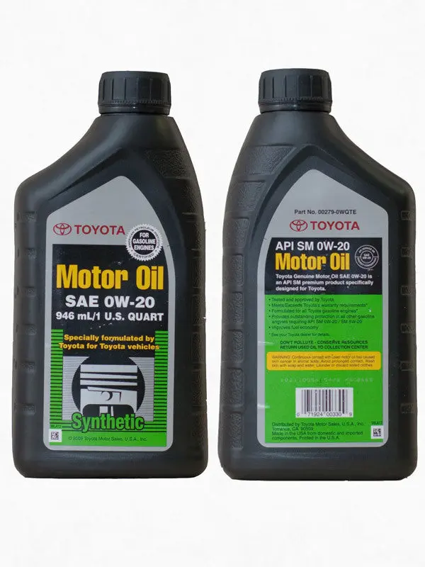 Toyota 0W20 Full Synthetic Motor Oil Case Of 12 Quarts 1
