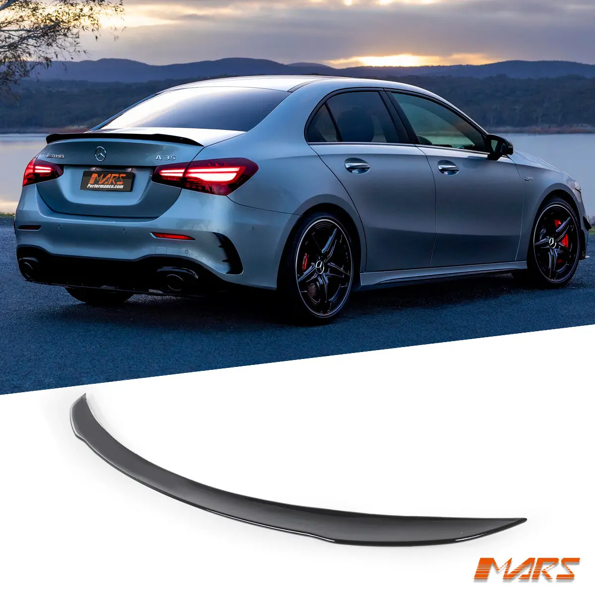 Gloss Black Rear Roof Spoiler Lip Bodykit For Mercedes-Benz A-Class V177 Sedan & A35 Amg 2018-2025 1