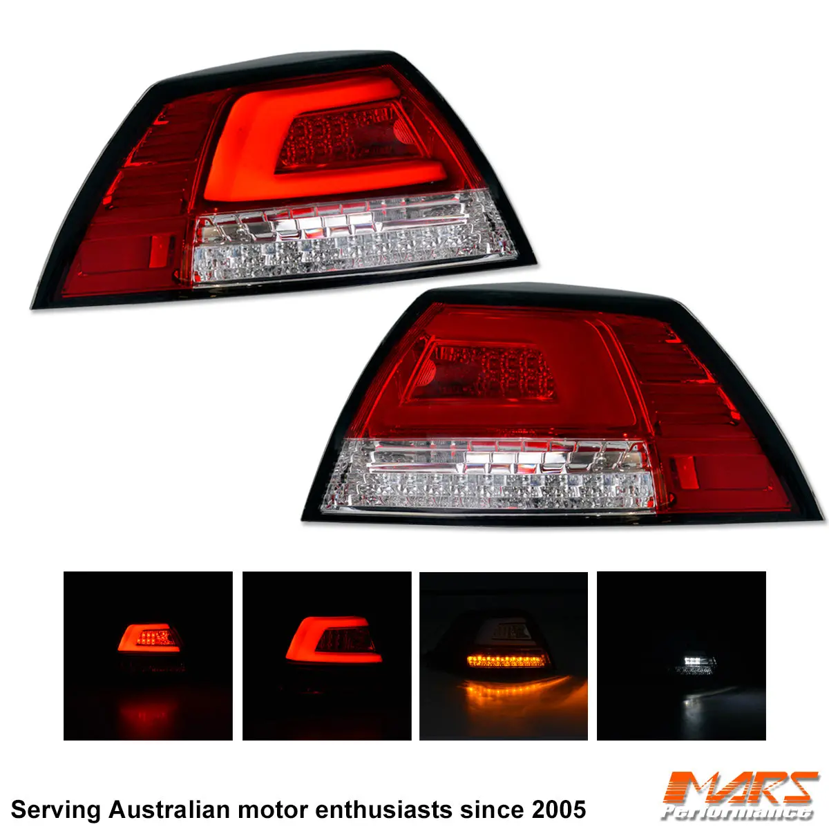 Clear Red 3D Led Stripe Tail Lights With Sequential Indicators For Holden Commodore Ve Sedan Seires 1 & 2 1