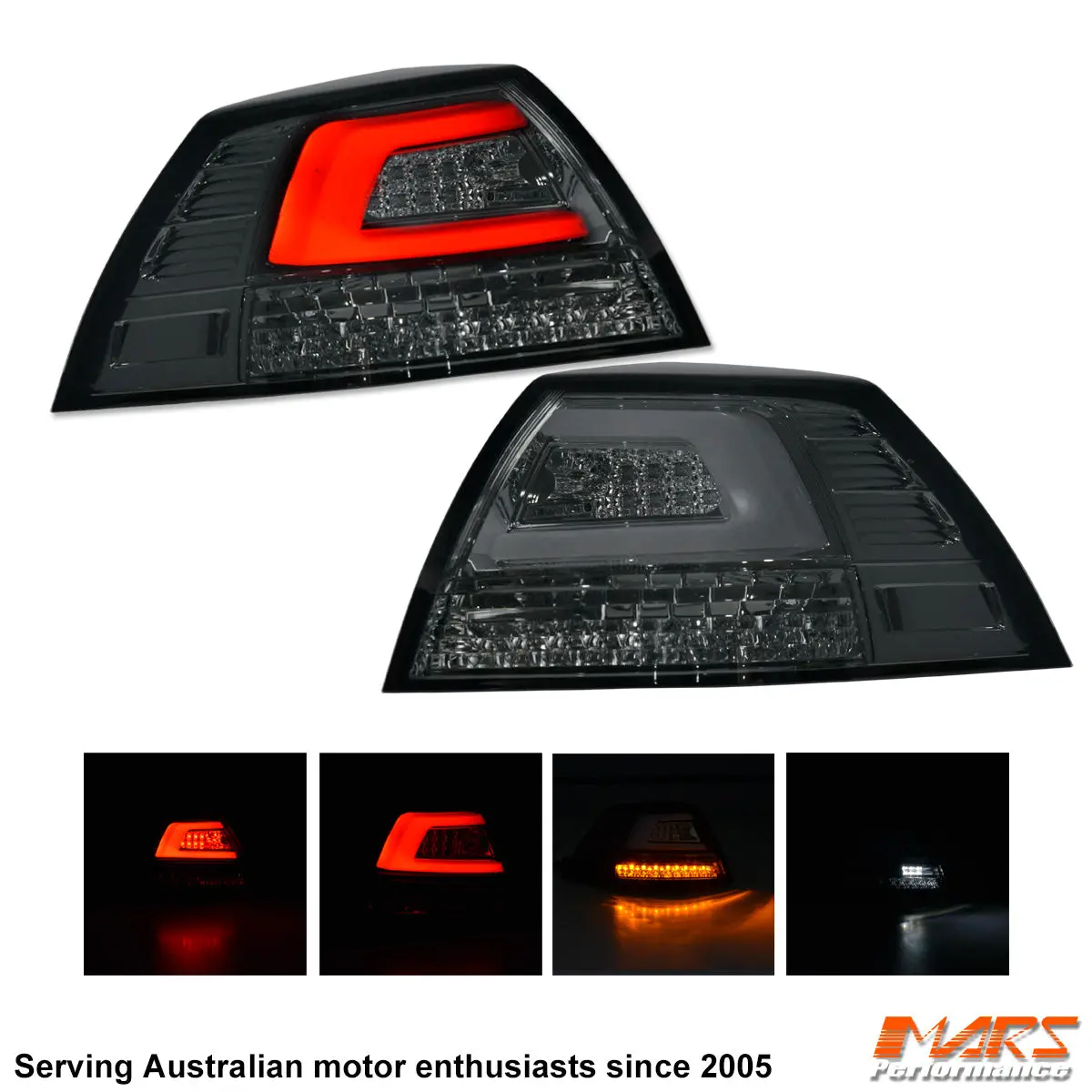 Full Smoked 3D Led Stripe Tail Lights With Sequential Indicators For Holden Commodore Ve Sedan Seires 1 & 2 1