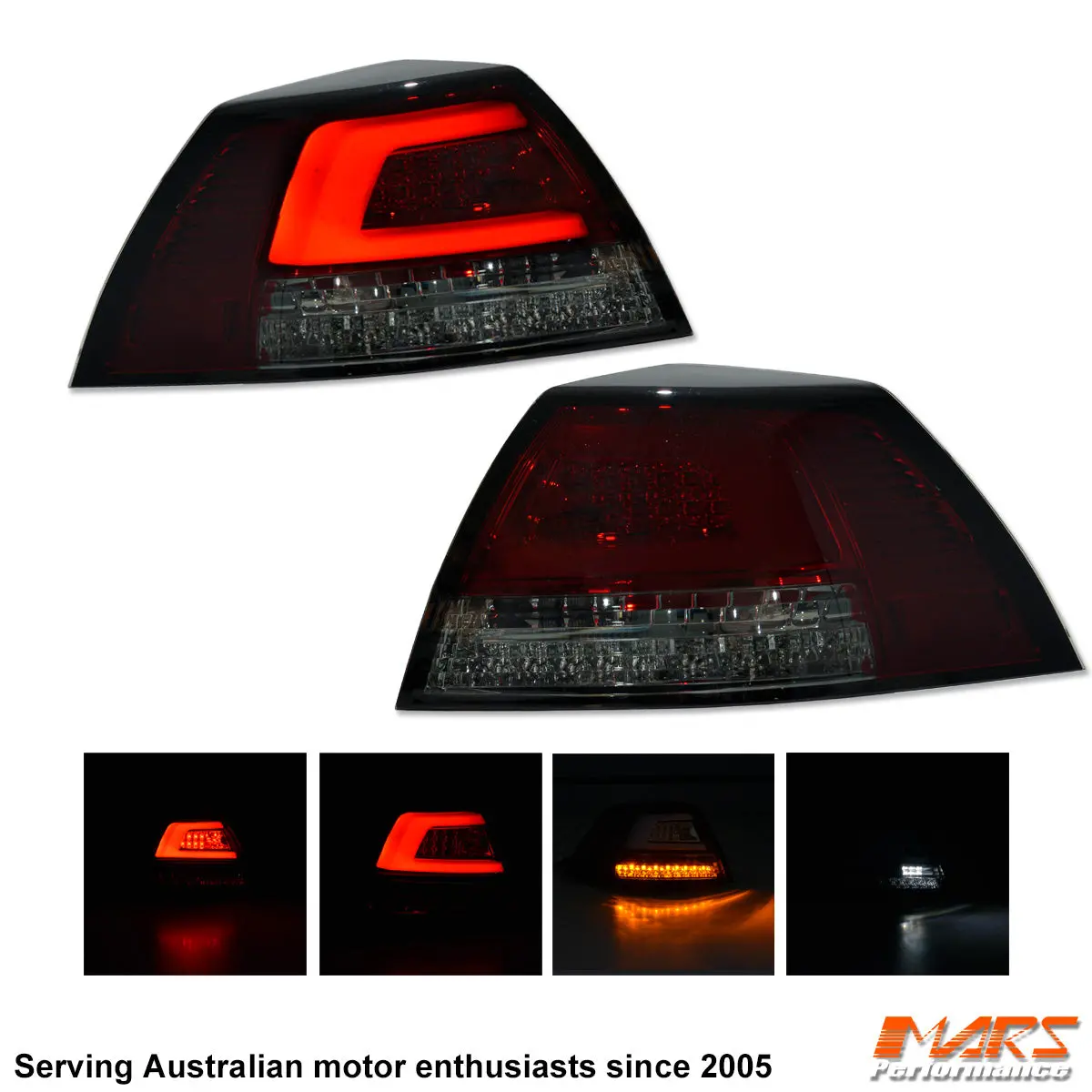 Smoked Red 3D Led Stripe Tail Lights With Sequential Indicators For Holden Commodore Ve Sedan Seires 1 & 2 1