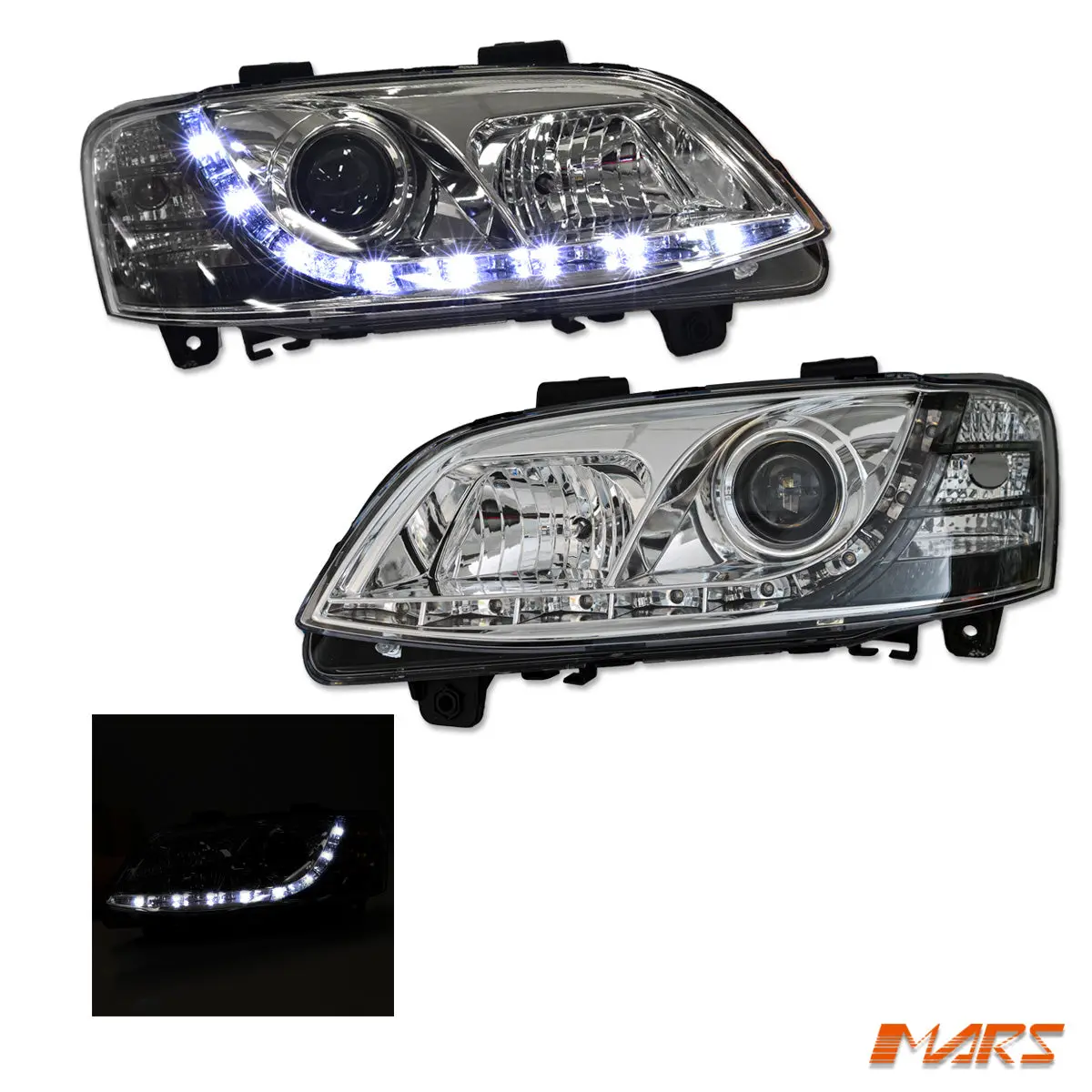 Crystal Drl Led Projector Head Lights For Holden Commodore & Hsv Ve Series 2 1