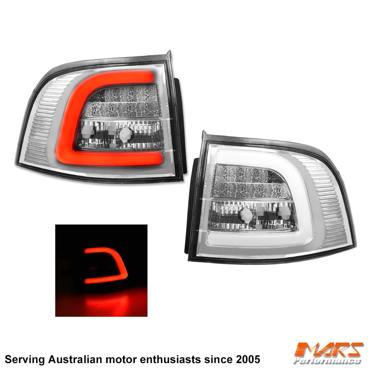 Crystal Clear Led Tail Lights For Holden Commodore Ve & Vf 5 Doors Wagon 1