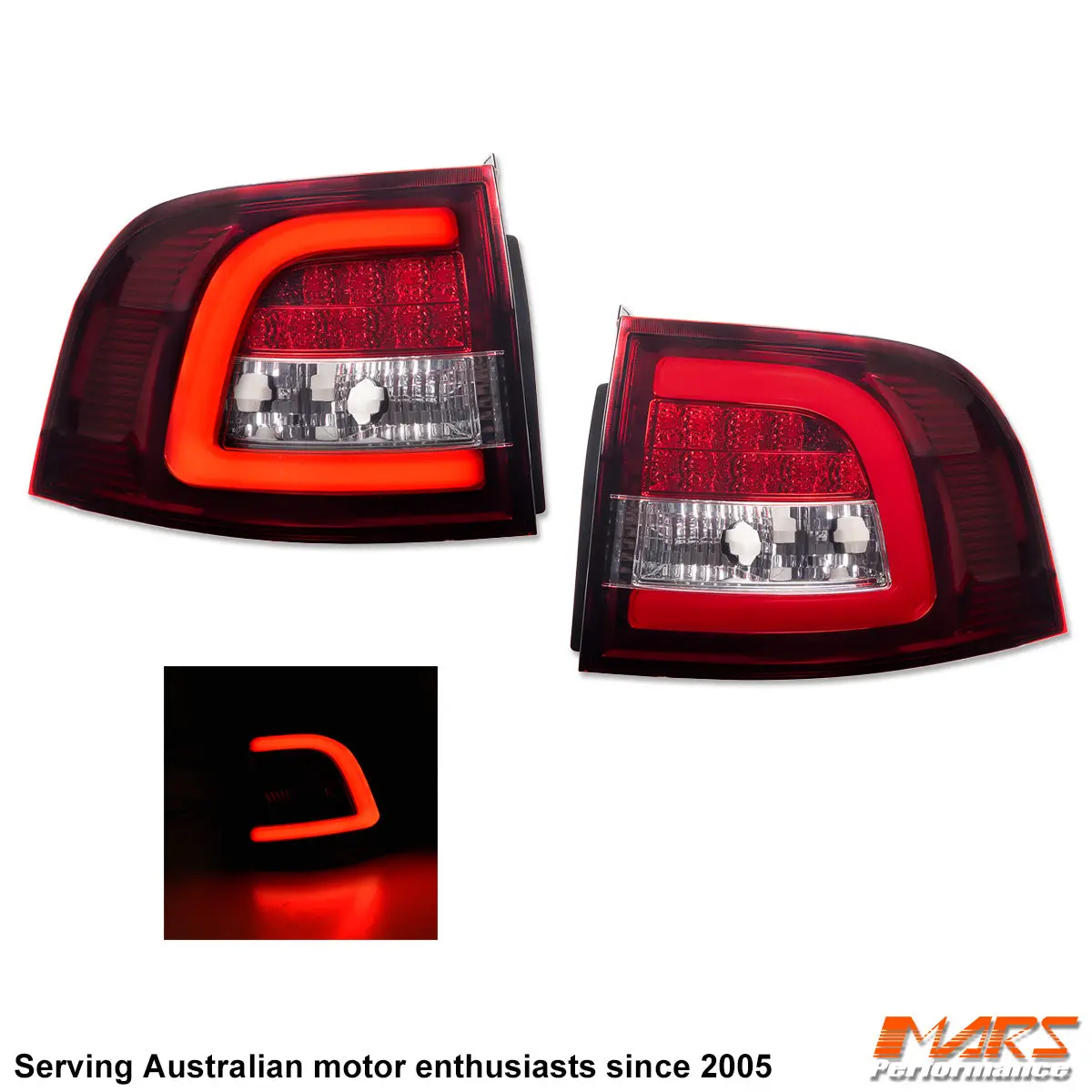 Clear Red Led Tail Lights For Holden Commodore Ve & Vf 5 Doors Wagon 1