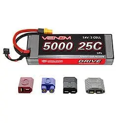 Venom 1558 Drive 25C 2S 5000Mah 7.4V Lipo Hc : Uni 2.0 Plug 1