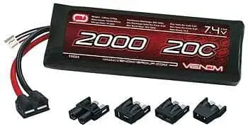 Venom 15023 Lipo 2S 1P 7.4V 2000Mah 20C Univ Plug System 1